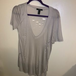Grey ripped top